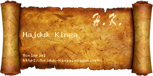 Hajduk Kinga névjegykártya